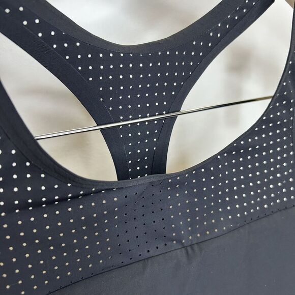 ATHLETA‎ Bonaire Bikini Top Laser Cut Sports Bra Seamless Black Wirefree Sz M - Picture 2 of 9
